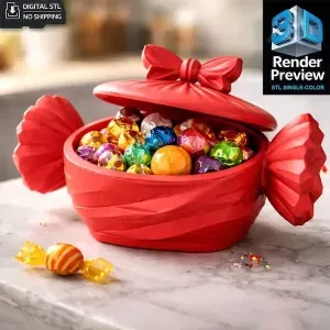 Candy Bowl STL – Sweet Candy Box with Lid