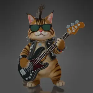 Bengal Cat Rockstar Bass Guitar