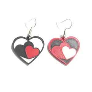 Layered Hearts Earrings - Valentine's Day