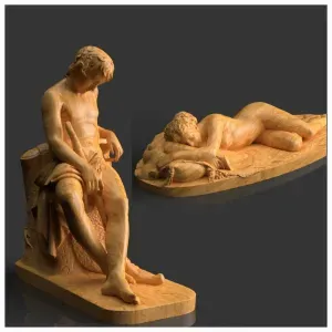 Sleeping Maenad and Sleeping Shepherds Statuettes