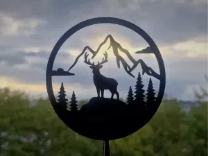 Majestic Deer Mountain 2D Wall Art