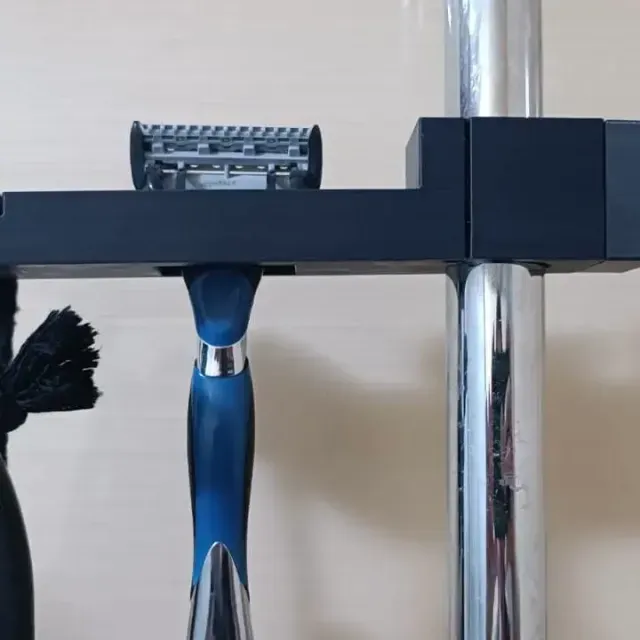Shower Rod Clamp with Accessory Holders (22mm Diameter)