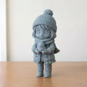Chibi girl with penguin