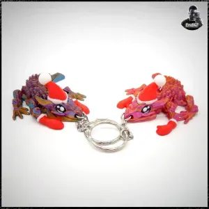 Glorious Baby Dragon Keychain - Santa Edition