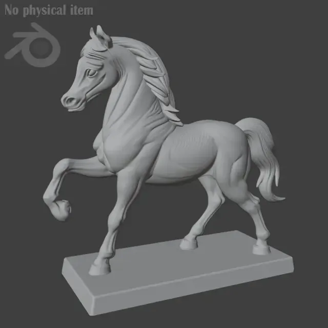 Black Horse Statue STL for 3D Printing | Single-Color Model — Фото 3 из 8