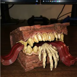 Mimic Monster Book Chest | Fantasy Horror Sculpture