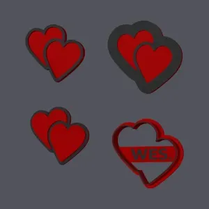 Woven Hearts - Cookie Cutter + stamps and embosser (4 sizes)