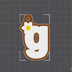 G lowercase letter flower keychain
