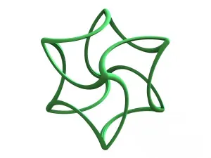 Wireframe Shape Geometric Twisted Cube