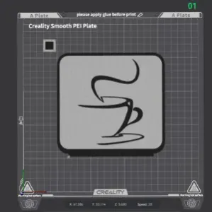 Modern Coffee Cup Silhouette Frame – 3D Printed Café Decor w