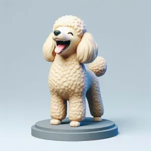 3930 Laughing Poodle Totem – Full-Body Colorful 3D Model