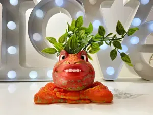 FROG PLANTER, FLOWER POT, VASE