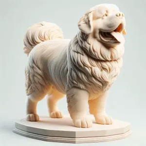 3691 Color 3D Model of a Laughing Newfoundland Dog STL