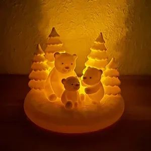 Bear Island with LED Tea Light Recess