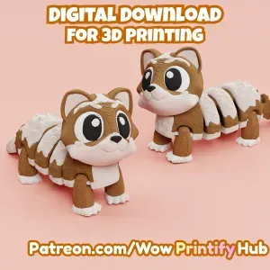Articulated Ferret STL & 3MF – Flexi Fidget Toy