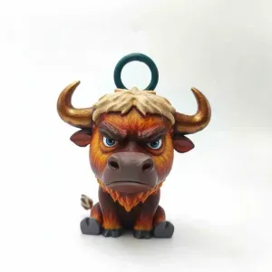 🐂 Angry Bull Keychain – Power Attitude 3D Printable