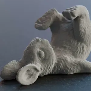 Cute Easter Bunny Rabbit Lying on Back Sculpture
