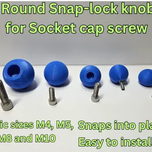 ROUND SNAP LOCK KNOBS - METRIC SOCKET CAP SCREW