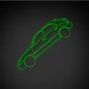 Honda Civic Type R 1997-2000 (EK9) Silhouette Wall Art