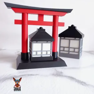 Japanese Temple-Inspired Lamp Set