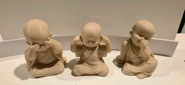 3 Baby Buddhas: Mizaru (I see no evil), Kikazaru (I hear no evil) — Image 7 of 9