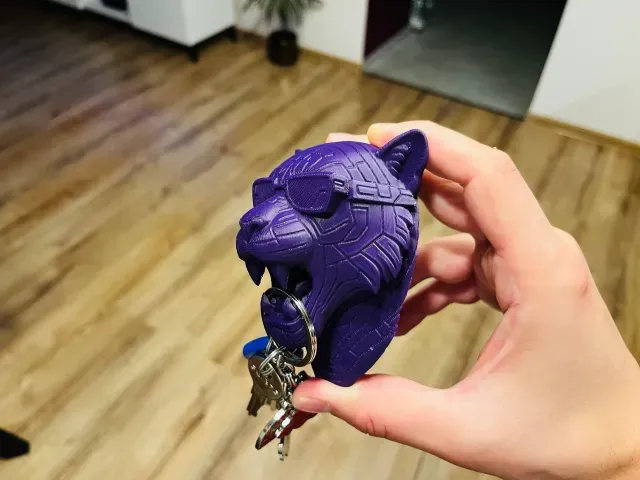 Cyberpunk Tiger wall mounted key holder head decor — Фото 2 из 4