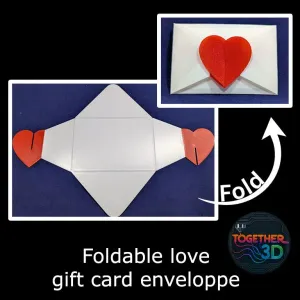 Foldable love gift card envelope