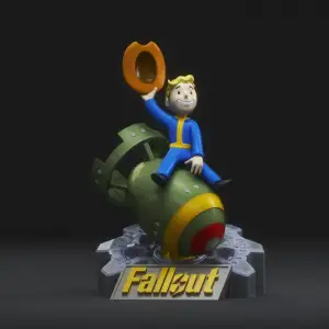 VAULT BOY RIDING NUKE -FALLOUT-