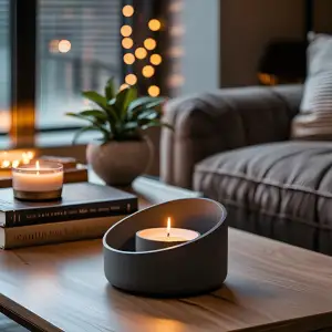 Modern Beveled Tealight LED Light Candle Holder