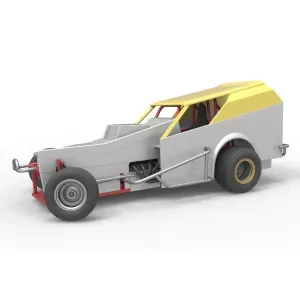 Vintage Dirt Modified stock car V7 while turning Scale 1:25