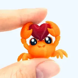 Valentine's Day tiny crab with heart decor
