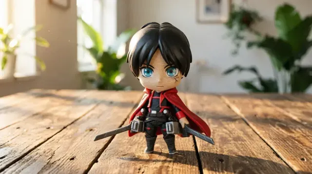 Chibi Eren Yeager Action Figure - Cute Attack on Titan Anime