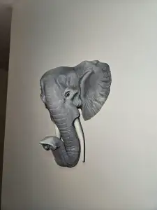 Painted Elephant Head Wall Mount