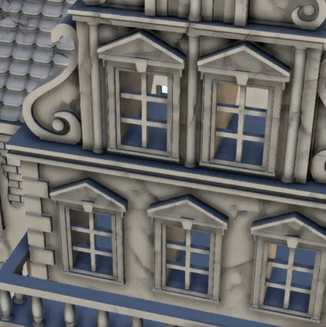 Baroque building 3 - terrain WW2 scenery modern miniatures — Image 8 of 9