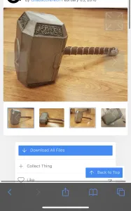 Молот Тора: 3D-модели для печати