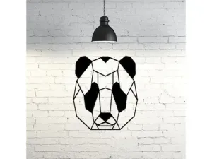 Panda Face Wall Sculpture 2D