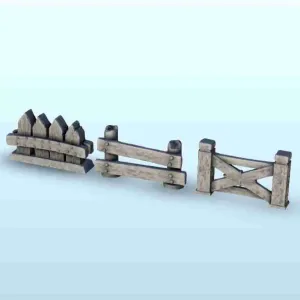 Set of three fences 1 - miniatures warhammer terrain scenery