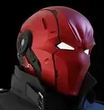 red hood cyberpunk helmet