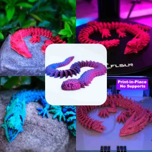 Articulated Dragons Set | 3 flexi dragons | + SNAKE