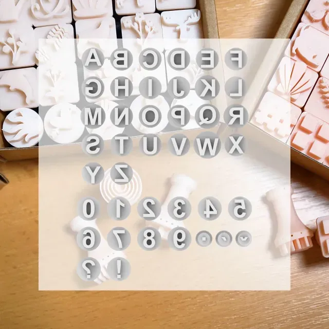 Ceramic Clay Stamp Set – Alphabet & Numbers (41 Stamps)
