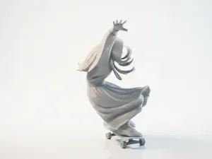 Skating Nun Figurine Female Character 3D Printable