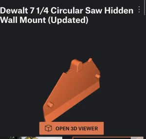 Dewalt 7 1/4 Circular Saw Hidden Wall Mount