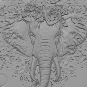 Elephant - relief sculpture