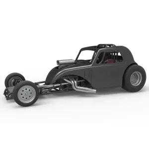 Front engine old school dragster with shell V11 Scale 1:25
