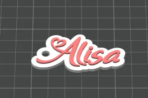 Keychain whit name Alisa - Love stile - Name Tag