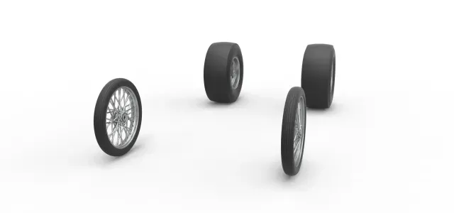 Wheel set of Vintage Front engine dragster V4 Scale 1:25 — Image 4 of 9