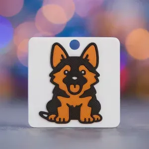 German Shepherd Puppy Keychain (Color)