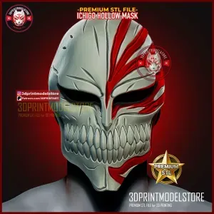 Bleach Ichigo Hollow Mask - Anime Cosplay Helmet - Halloween