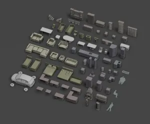 1:50 Scale Interior Furniture 3D Models - 79 STL Pack