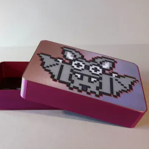 Bomb-Bat - 07, multicolor pixel art nesting box